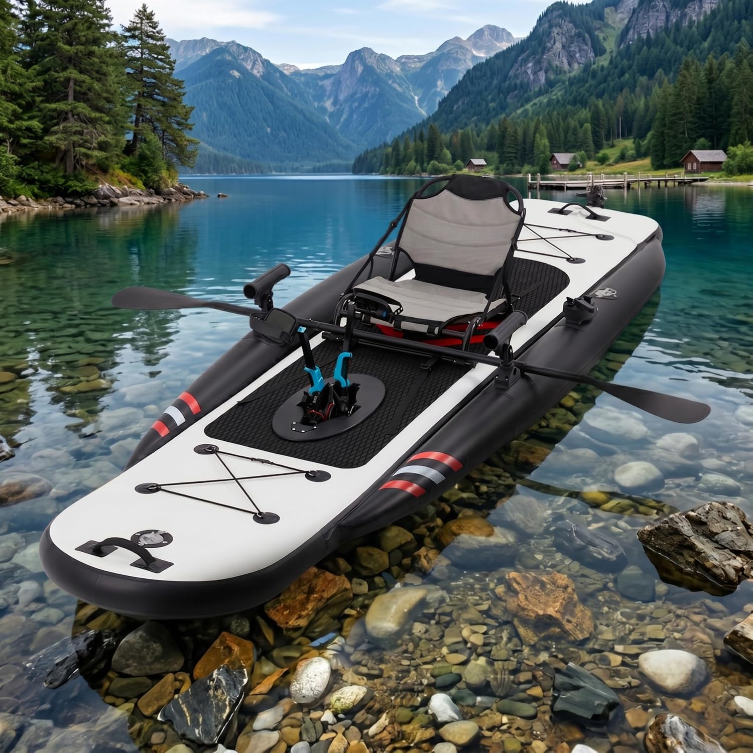 Fishing Kayak Seat - 12ft Premium PVC Inflatable Fishing Kayak
