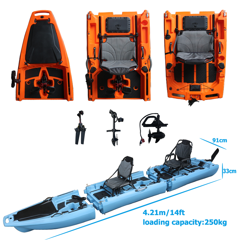 Fishing Kayak Sit In - 14FT 2 Person Detachable Pedal Kayak