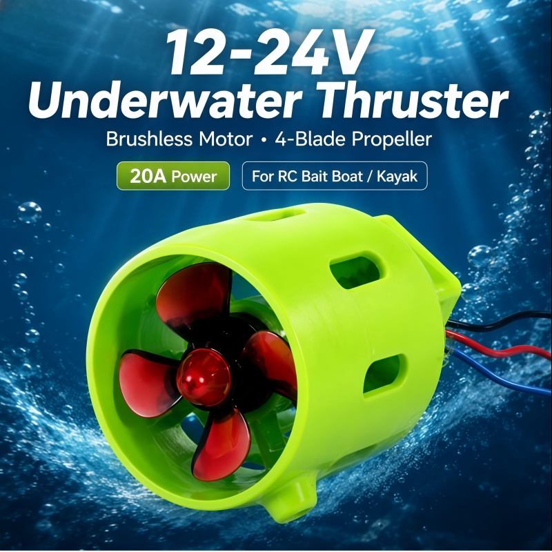 Fishing Kayak Trolling Motor - 12-24V 20A Brushless Underwater Thruster 4