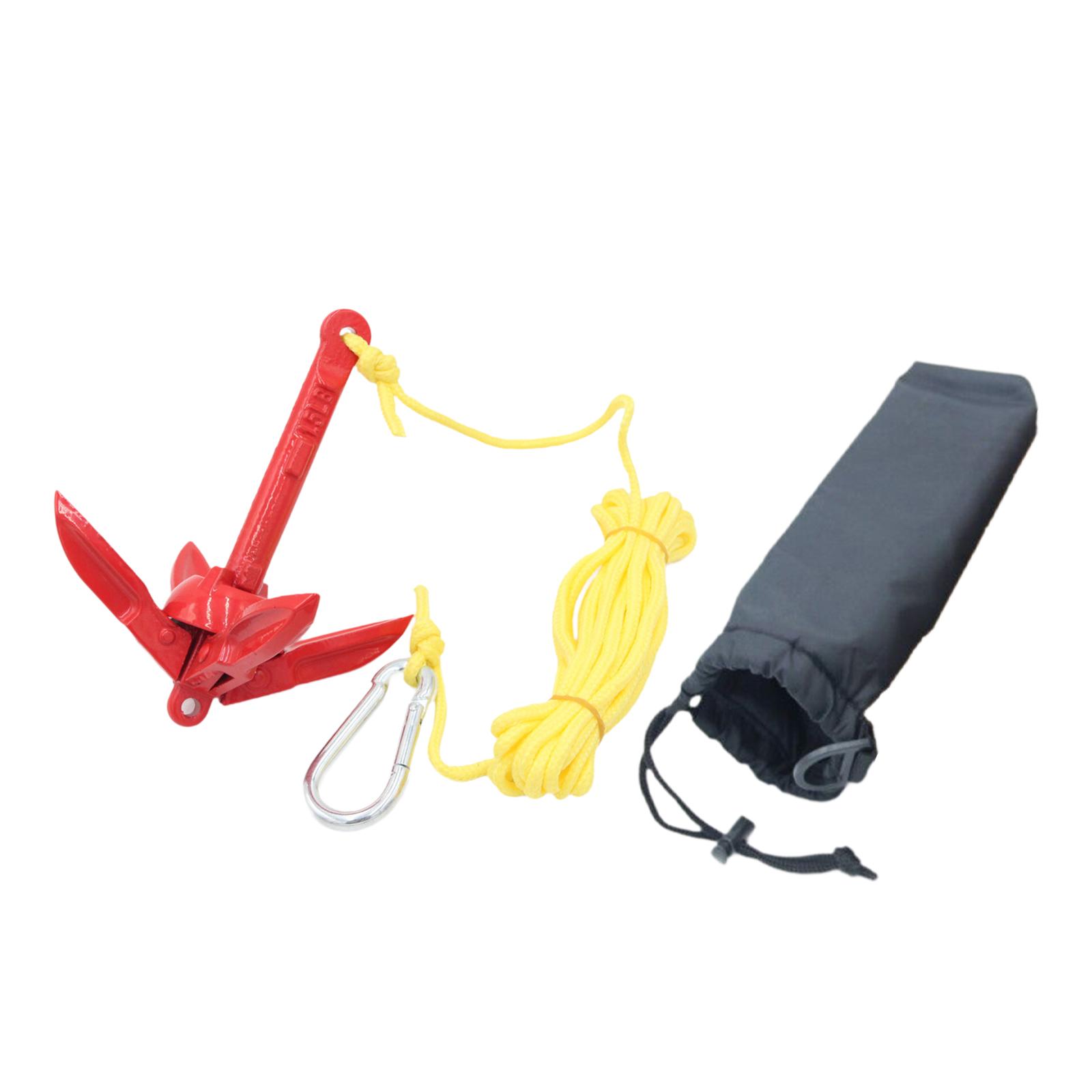 Fishing Kayak Anchor - Carbon Steel Folding Boat Anchor Kit