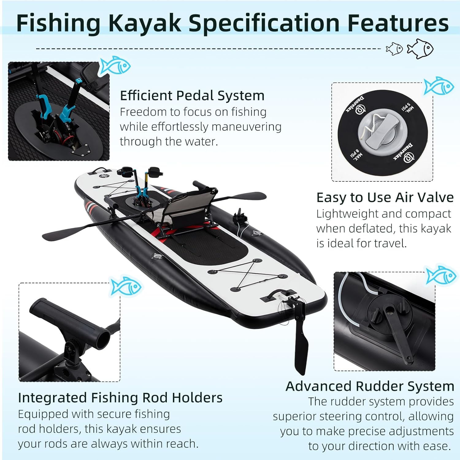 12ft Premium PVC Inflatable Fi - Fishing Kayak Seat 评论和价格